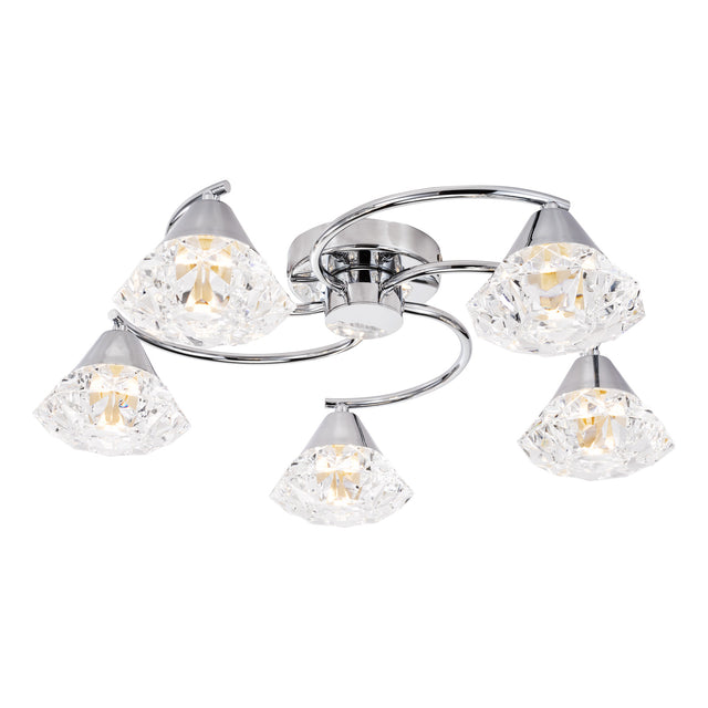 Dilys 5 Light Semi-Flush Polished Chrome