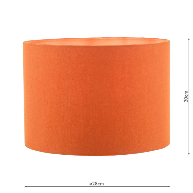 Discus Orange Cotton Drum Shade 28cm