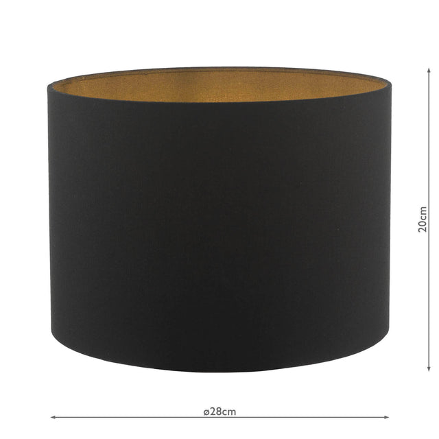 Discus Black Cotton Drum Shade 28cm