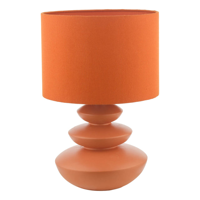 Discus Ceramic Table Lamp Orange With Shade