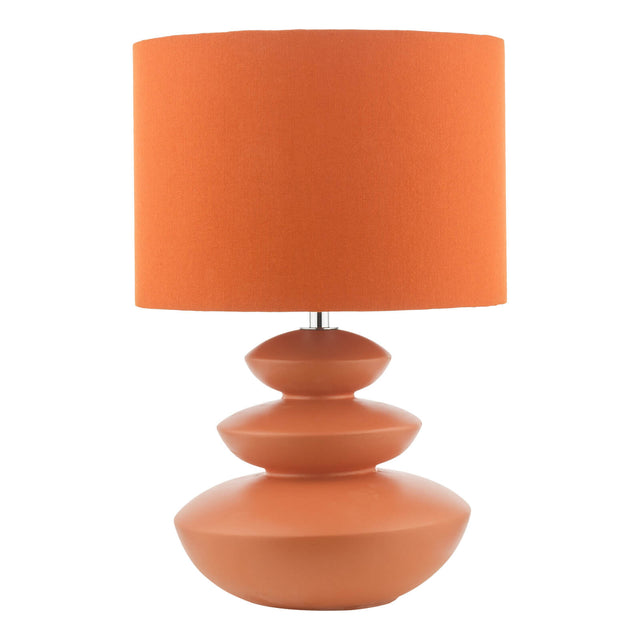 Discus Ceramic Table Lamp Orange With Shade