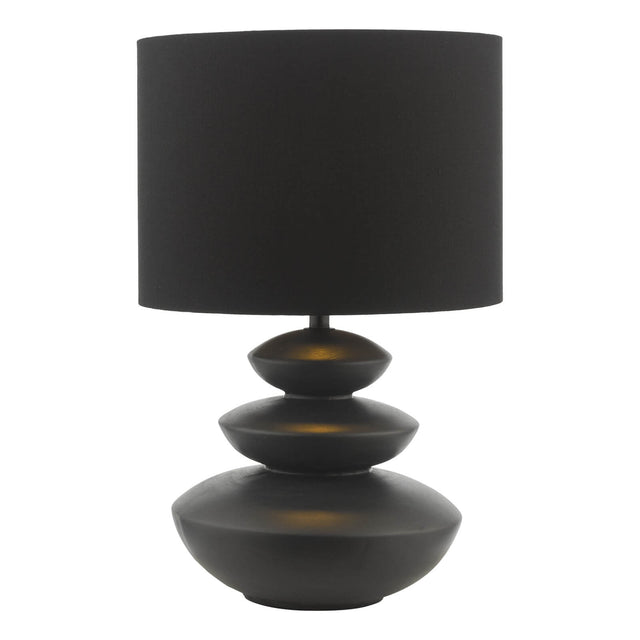 Discus Ceramic Table Lamp Black With Shade