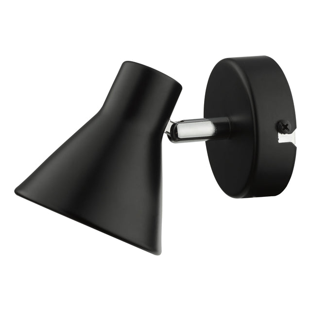 Diza Single Wall Spotlight Matt Black Polished Chrome