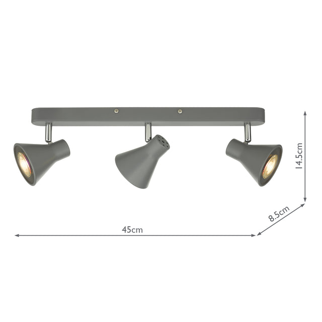 Diza 3 Light Bar Spotlight Matt Grey