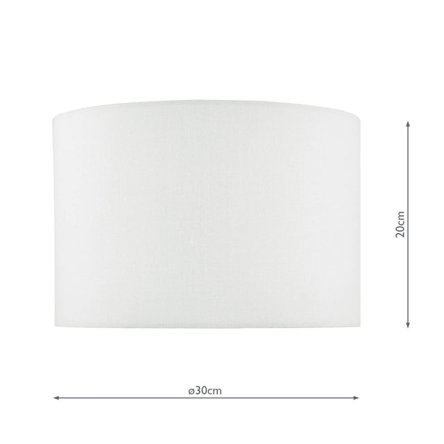 Dolce White Cotton Drum Shade 30cm