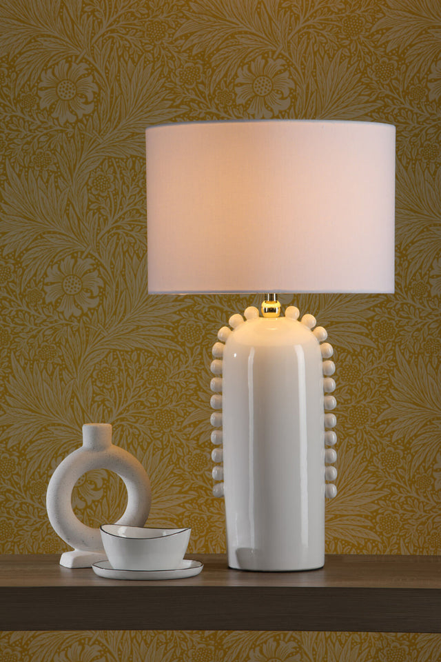 Dolce Table Lamp White Ceramic With Shade