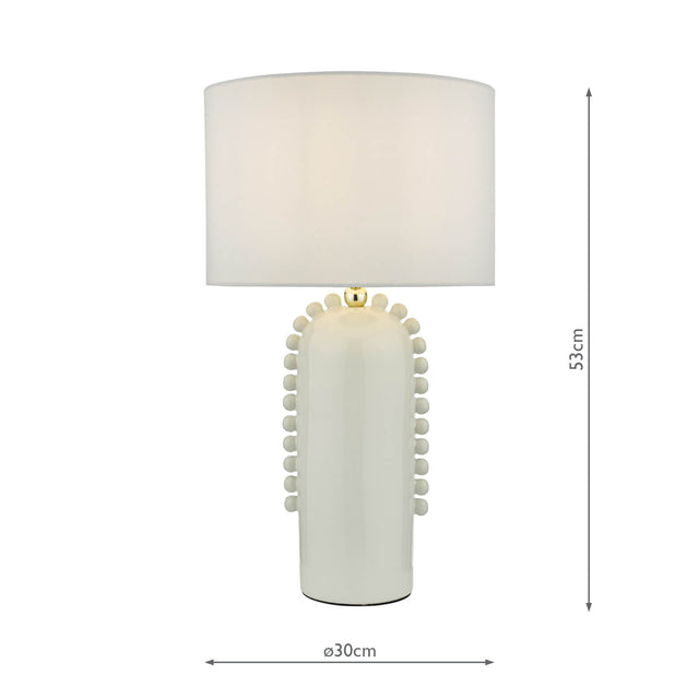 Dolce Table Lamp White Ceramic With Shade