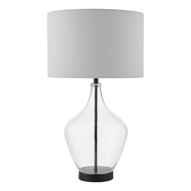 Drago Table Lamp Glass and Matt Black With Shade