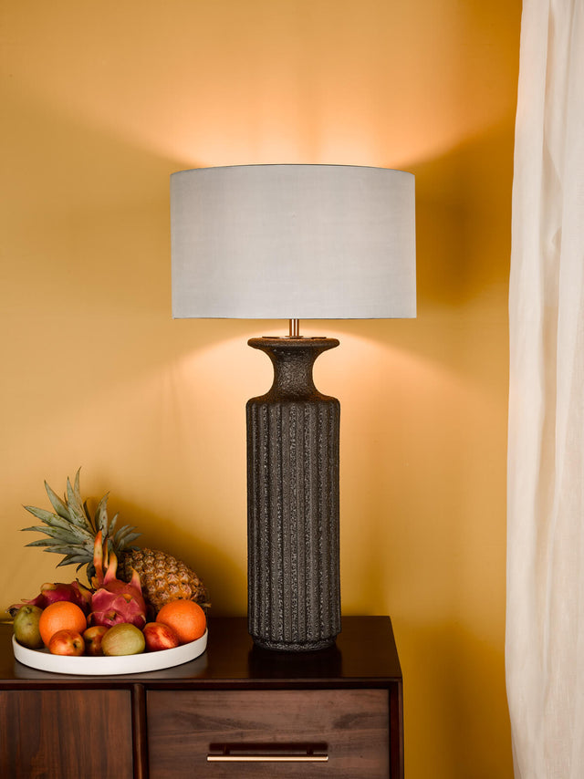 Dugan Table Lamp Black Volcanic Glaze Base Only