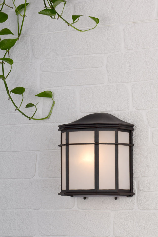 Dulbecco Outdoor Wall Light Black Opal Acrylic IP44