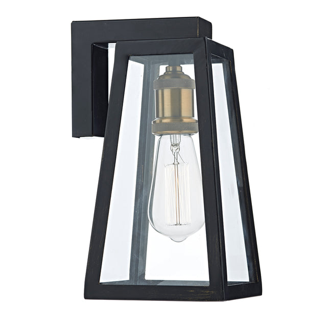 Duval Outdoor Wall Light Black Glass IP43