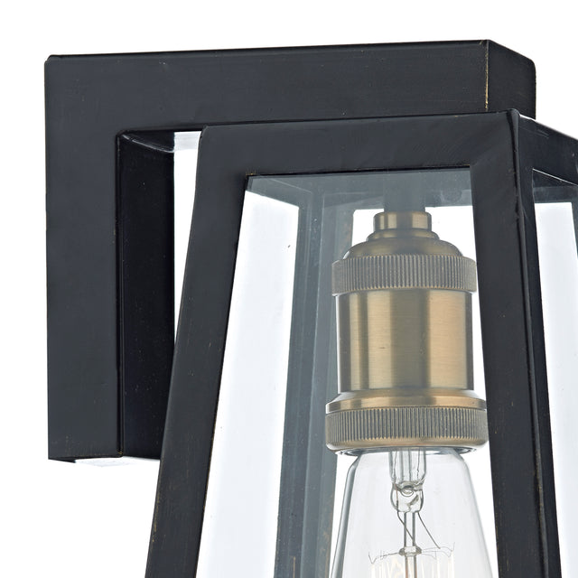 Duval Outdoor Wall Light Black Glass IP43