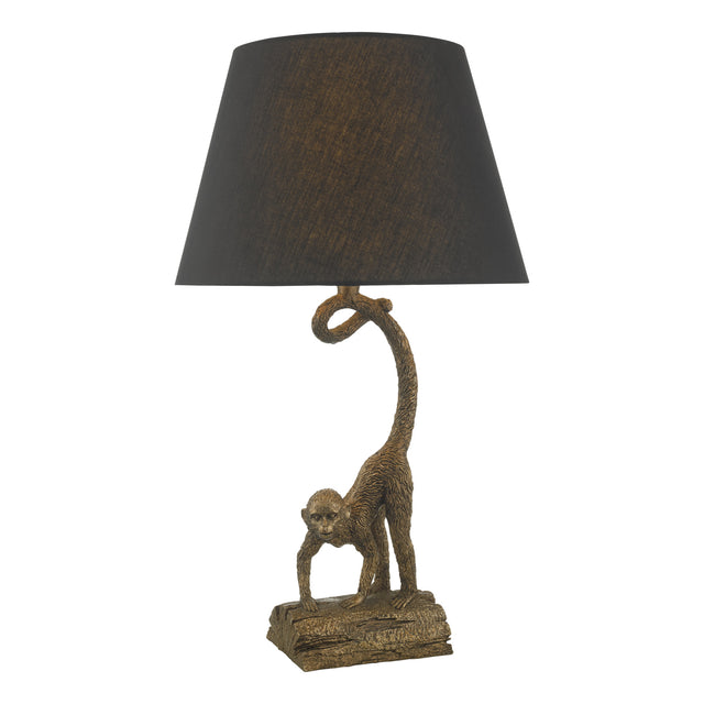 Dwayne Monkey Table Lamp Bronze With Shade