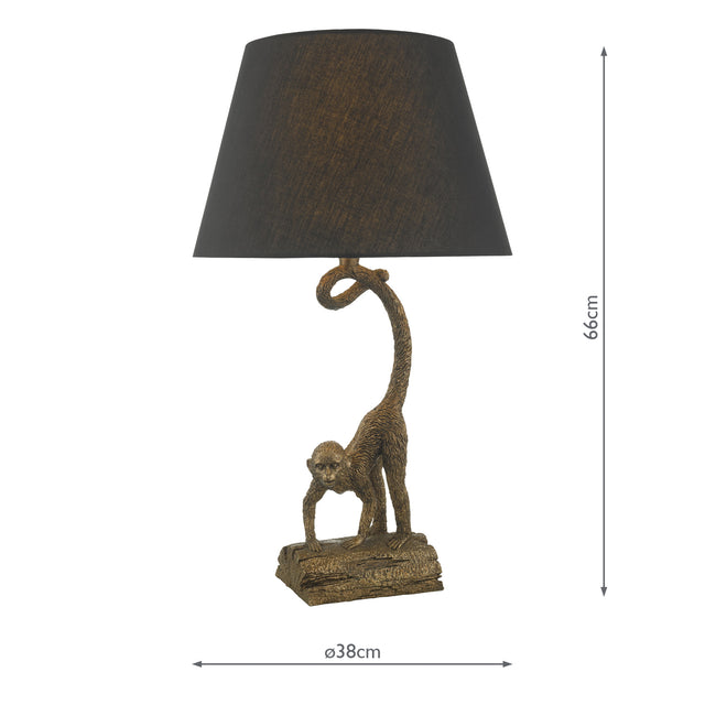 Dwayne Monkey Table Lamp Bronze With Shade