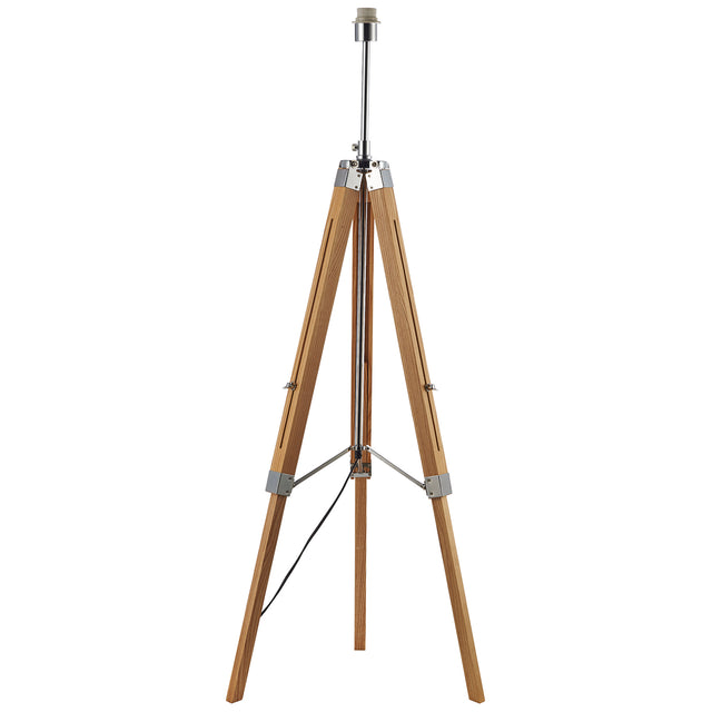 Easel Floor Lamp Light Wood and Polished Chrome Base Only