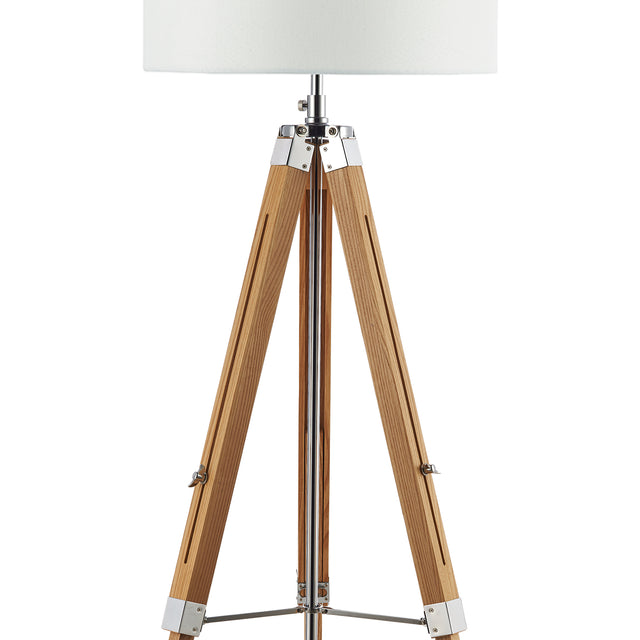 Easel Floor Lamp Light Wood and Polished Chrome Base Only