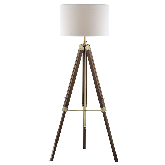 Easel Floor Lamp Dark Wood and Antique Brass Base Only