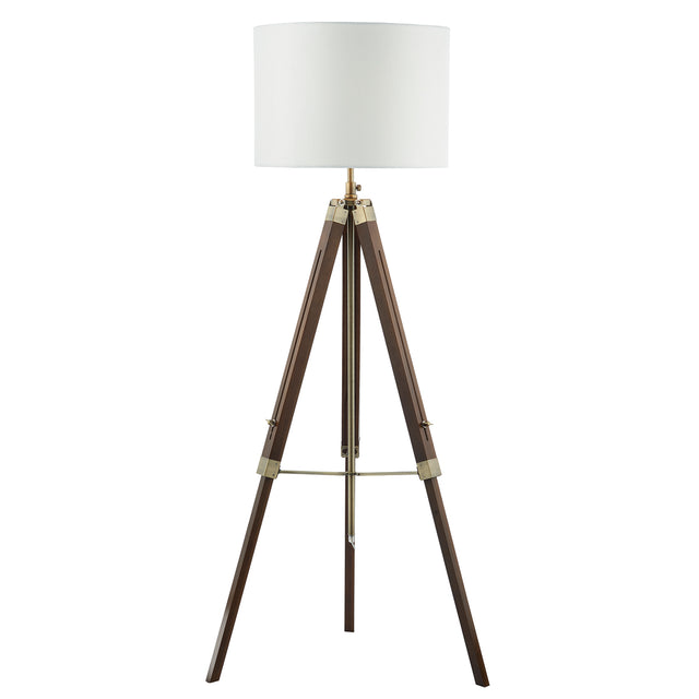 Easel Floor Lamp Dark Wood and Antique Brass Base Only