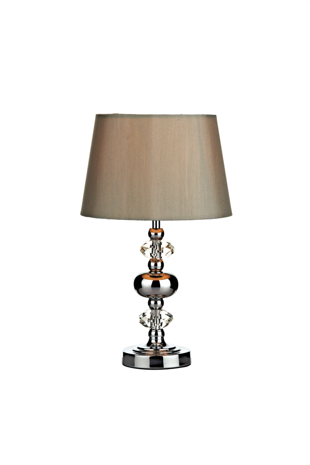 Edith Touch Table Lamp Polished Chrome with Shade