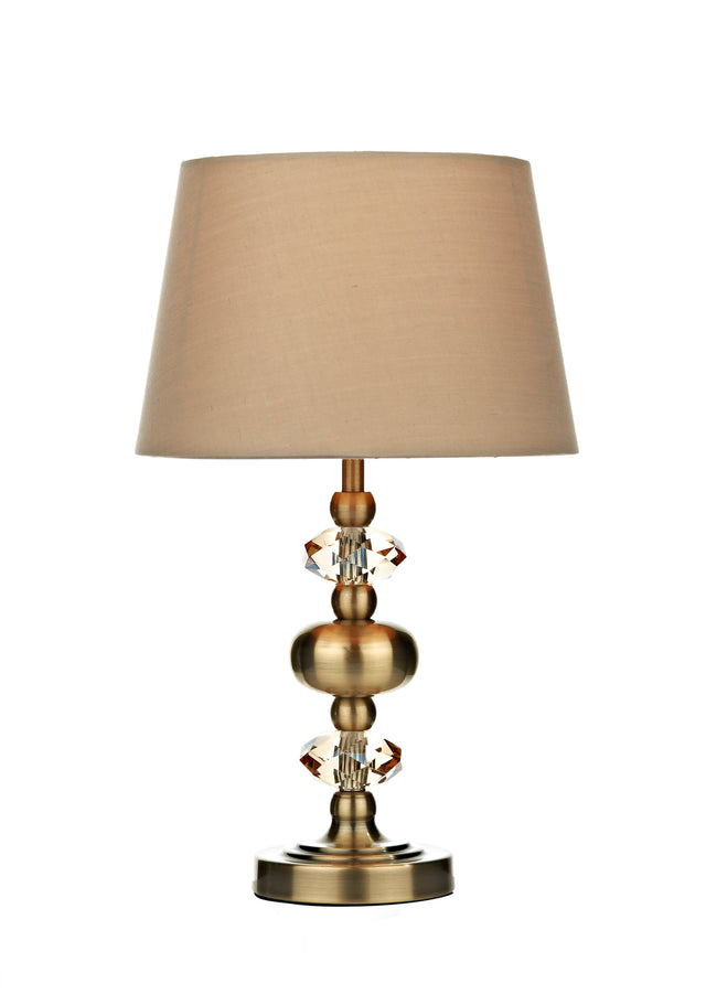 Edith Touch Table Lamp Antique Brass complete with Shade