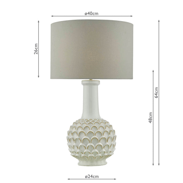 Edlyn Table Lamp White Reactive Glaze With Shade