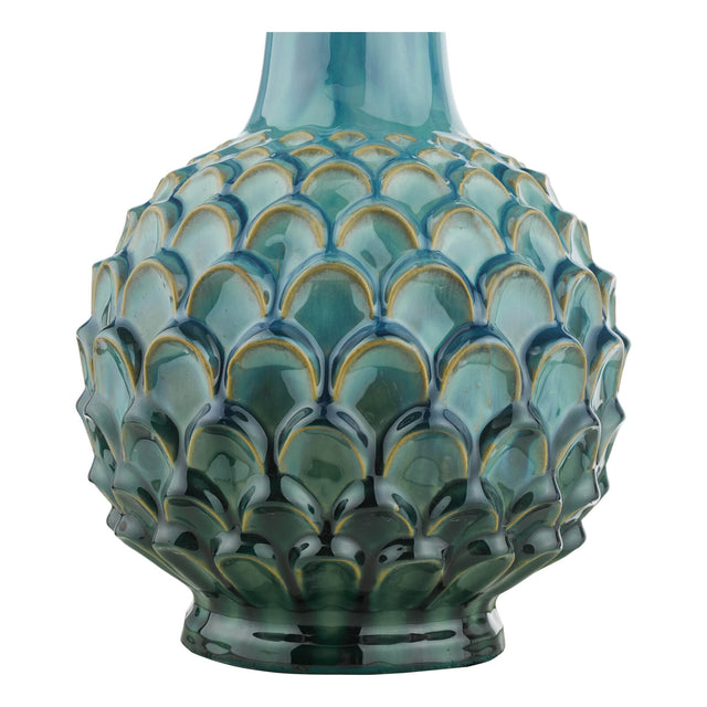 Edlyn Table Lamp Blue Reactive Glaze With Shade