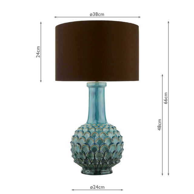 Edlyn Table Lamp Blue Reactive Glaze With Shade