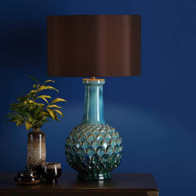 Edlyn Table Lamp Blue Reactive Glaze Base Only