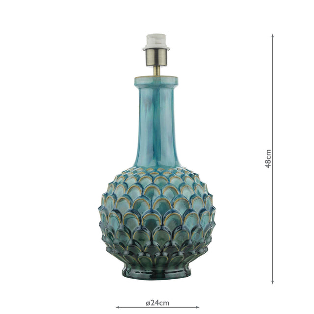 Edlyn Table Lamp Blue Reactive Glaze Base Only