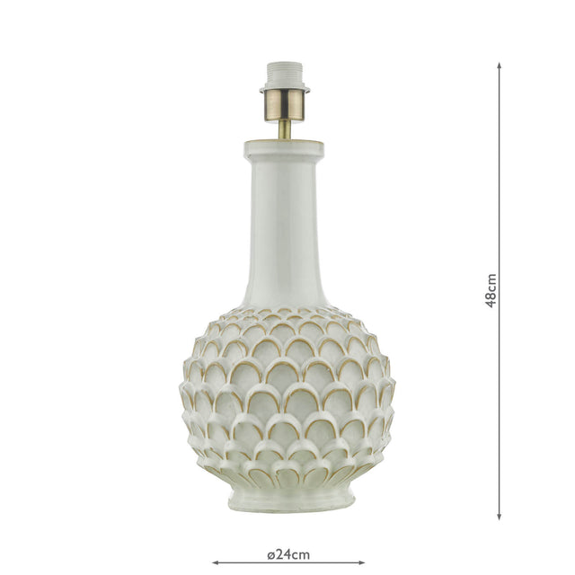 Edlyn Table Lamp White Reactive Glaze Base Only