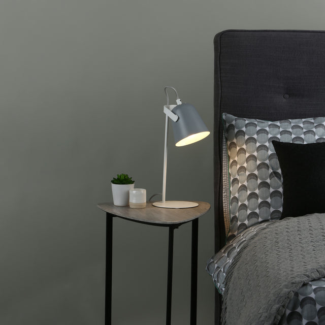 Effie Table Lamp Soft Matt Grey and White