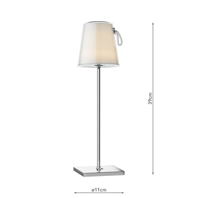 Egor Rechargeable Table Lamp Polished Chrome and Colour Changing LED