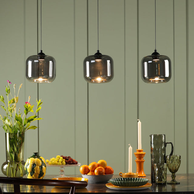 Eileen 3 Light Bar Pendant Matt Black LED - Fitting Only