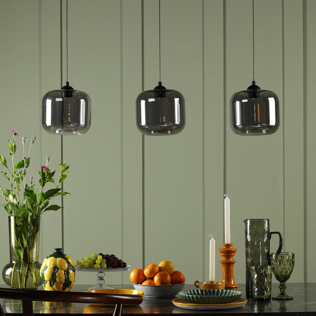 Eileen 3 Light Bar Pendant Matt Black LED - Fitting Only