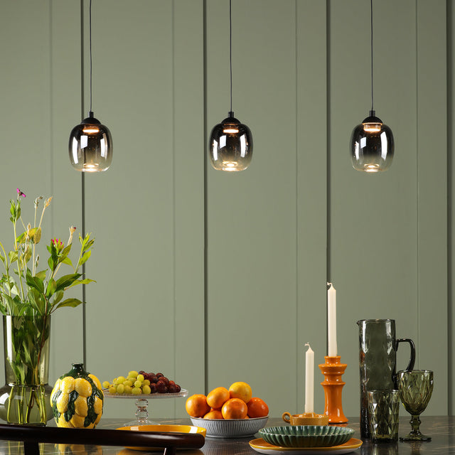 Eileen 3 Light Bar Pendant Matt Black LED - Fitting Only