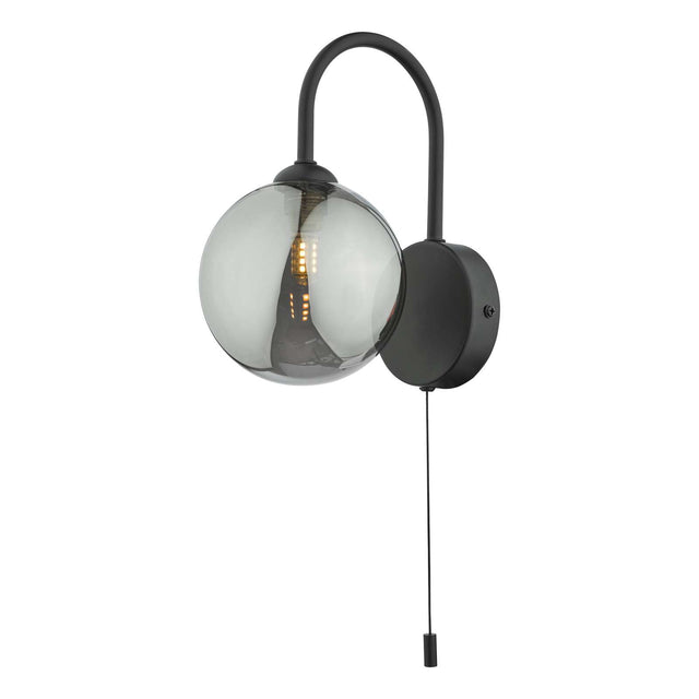 Eissa Wall Light Matt Black Smoked Glass