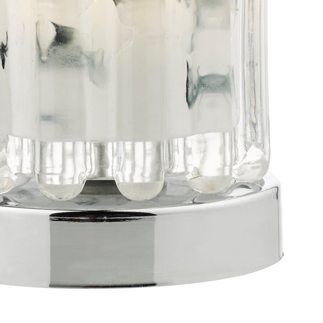 Elf Touch Table Lamp Polished Chrome With Ribbed Glass