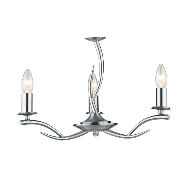 Elka 3 Light Pendant Satin Chrome