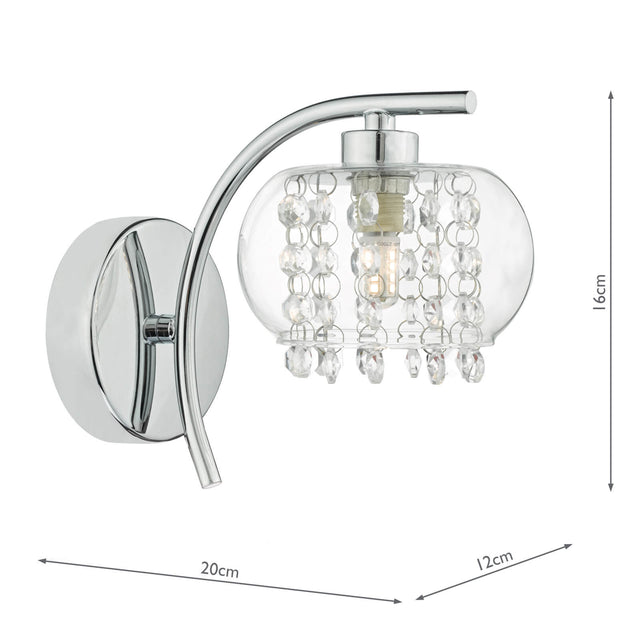 Elma Wall Light Polished Chrome & Glass