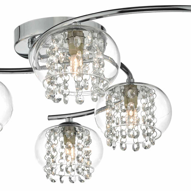 Elma 6lt Semi Flush Polished Chrome & Crystal