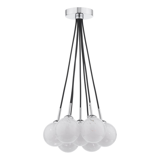 Elpis 7 Light Cluster Pendant Polished Chrome & Confetti Glass