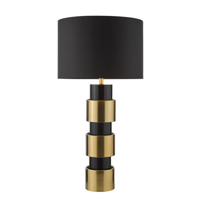 Elwyn Table Lamp Satin Gold and Satin Black With Shade