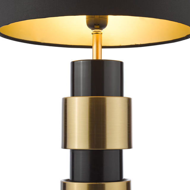 Elwyn Table Lamp Satin Gold and Satin Black With Shade