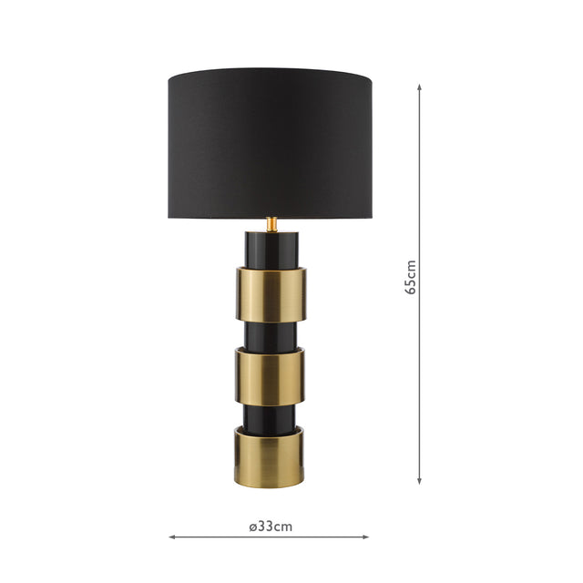 Elwyn Table Lamp Satin Gold and Satin Black With Shade