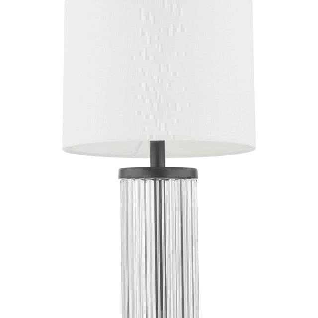 Enrico Rechargeable Table Lamp Satin Black and Glass With Shade LED