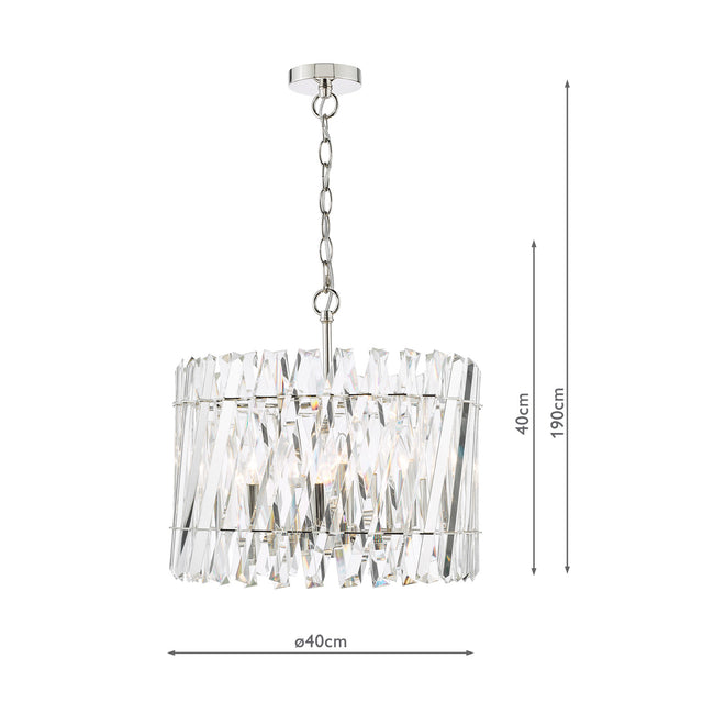 Entwine 6 Light Pendant Polished Nickel and Crystal