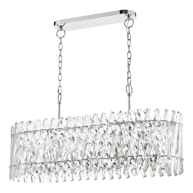 Entwine 10 Light Bar Pendant Polished Nickel and Crystal