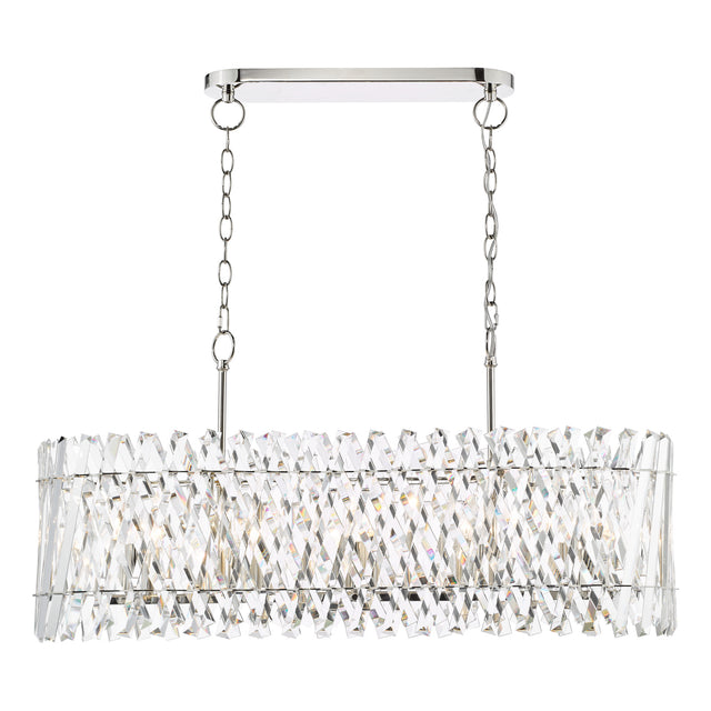 Entwine 10 Light Bar Pendant Polished Nickel and Crystal