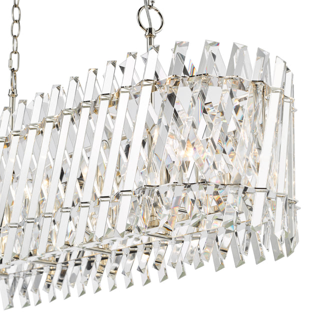 Entwine 10 Light Bar Pendant Polished Nickel and Crystal