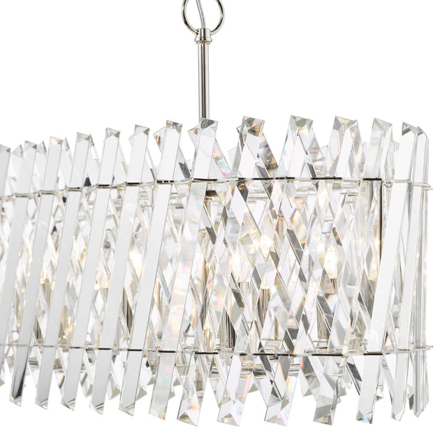 Entwine 10 Light Bar Pendant Polished Nickel and Crystal